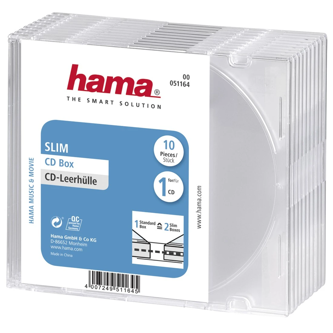 CD box slim 10-pack transparant | Hama