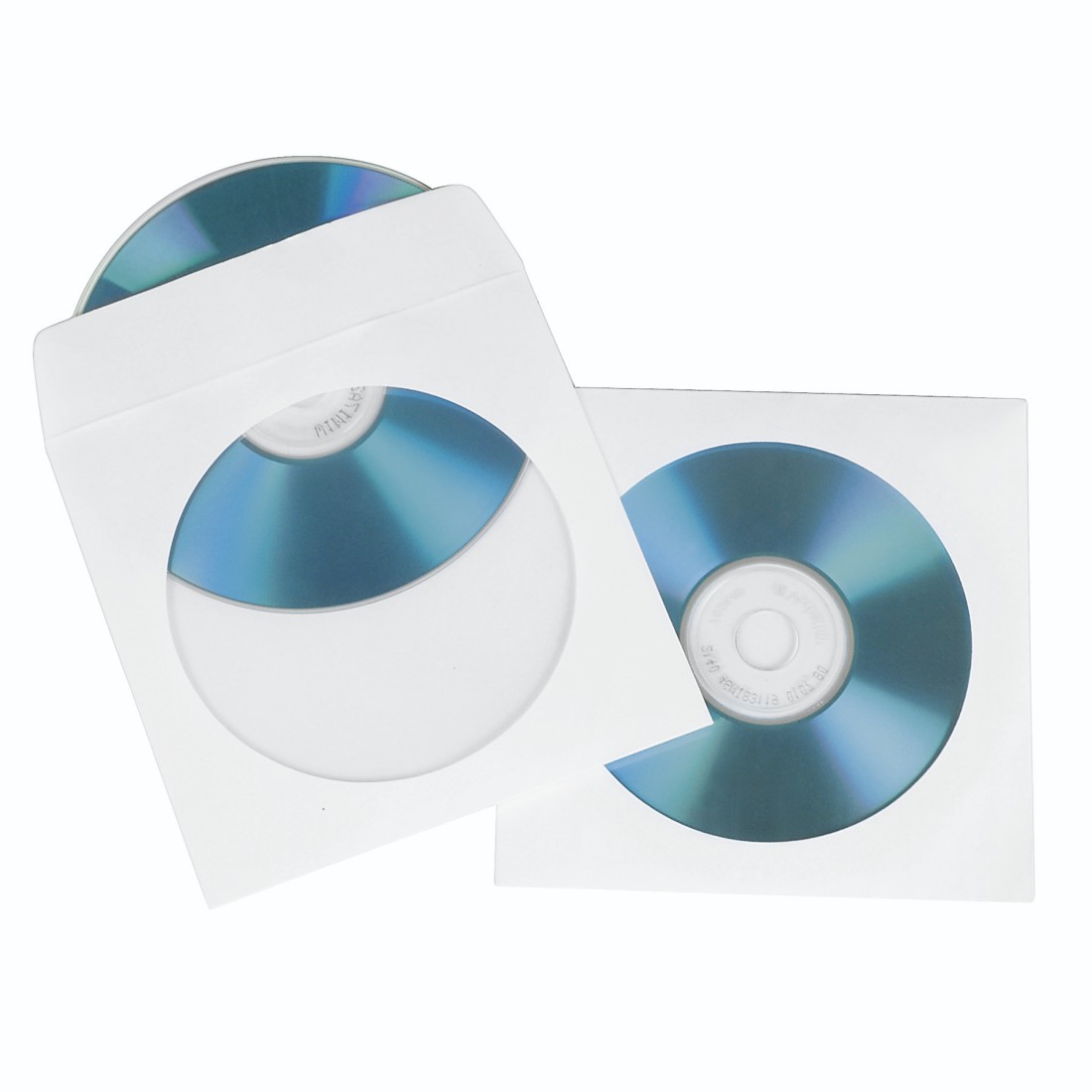 Cd/dvd protection sleeves papier wit 100 stuks Hama