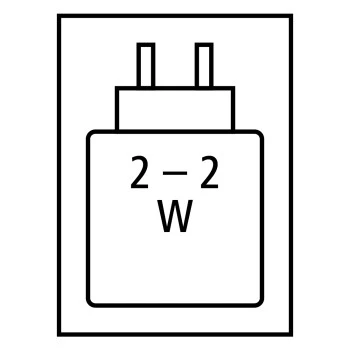 Required high performance power supply: 2.0 W / Required minimum power supply: 2.0 W / USB PD: Nee 